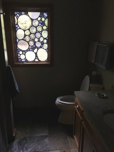 stained glass for bathroom window
