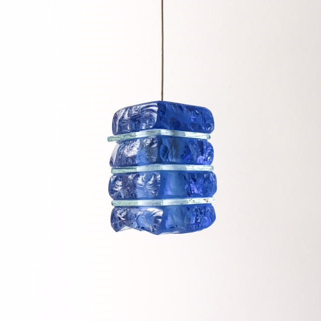 blue glass pendant light